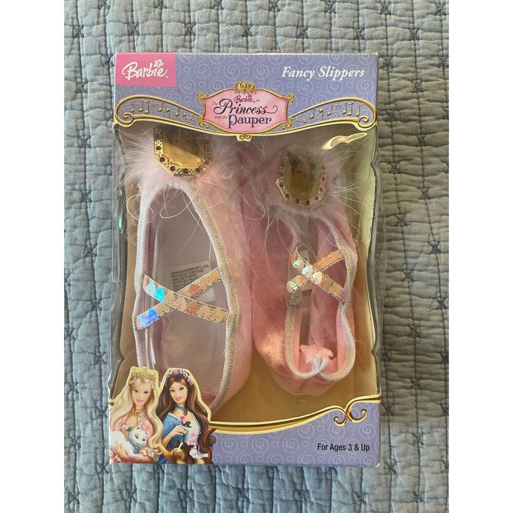 Coquette Barbie Princess and the Pauper slippers NIB 2004 vintage ballet shoes